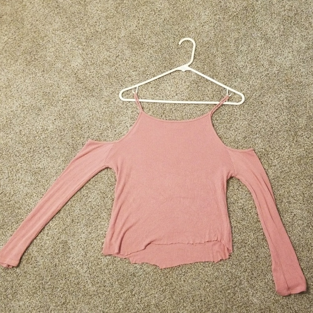 Long sleeve off the shoulder
